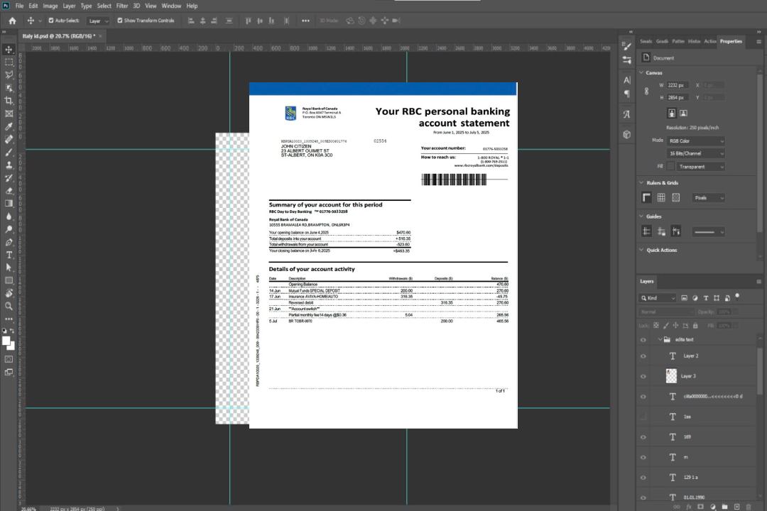 Modèle Word et PDF de relevé de compte de la Banque Royale du Canada du Canada template Modèle Word et PDF de relevé de compte de la Banque Royale du Canada du Canada template